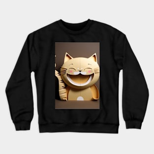 Cool cat portrait Paper art style Crewneck Sweatshirt